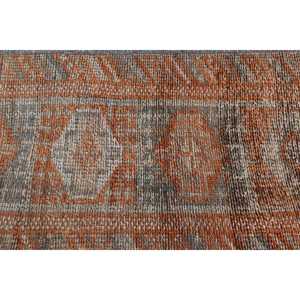 พรมวินเทจลายดอกไม้สีส้ม ขนาด 2.3x7.7 ฟุต ทำจากขนแกะตุรกี - Product Image 5