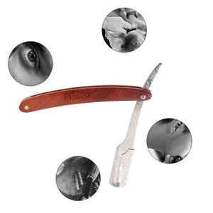 Navaja de Afeitar Manual de Acero Inoxidable de Alta Calidad para Hombre con Mango de Madera, Navaja de Afeitar Recta para Barbería - Product Image 3