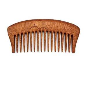 Peine de madera de dientes anchos ecológico con logotipo de marca personalizado y peine de madera de F S International - Product Image 4