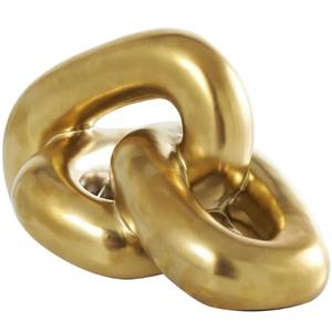 Chaîne à trois maillons en céramique dorée Sculpture décorative pour la décoration de la maison Pièce maîtresse de table Sculpture moderne polie Ornement - Product Image 5