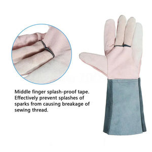 ถุงมือเชื่อมหนังวัวสองชั้นสำหรับผู้ชายและผู้หญิงถุงมือประกอบหนังวัวสองชั้น - Product Image 4