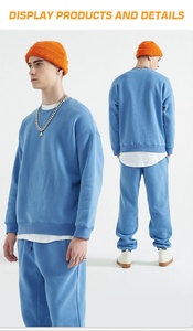 Automne/hiver nouveau 450G coton sweats à capuche fabricants personnalisé plaine col rond hommes à capuche poids lourd pull sweats - Product Image 4