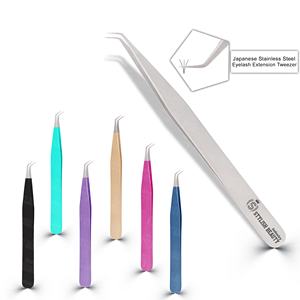 Pinces à cils personnalisées avec logo, pinces professionnelles pour extensions de cils, pinces courbées, droites, pour volume et isolation, en acier inoxydable, OEM - Product Image 3