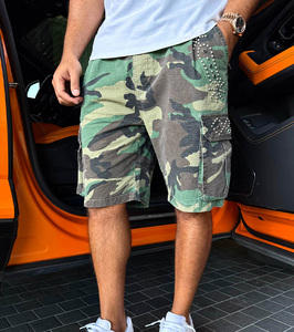 Custom Designer Ripped Vintage Distressed Embroidery Sublimation Print Oversize Summer Camouflage <b>Camo</b> Cargo Mens <b>Short</b> - Product Image 6