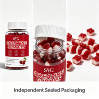 Gummies de créatine SYC BIO, créatine monohydrate pure, 60 gummies véganes à mâcher, absorption élevée, complément alimentaire, étiquette privée OEM