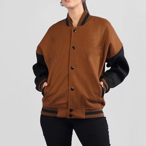 Chaqueta universitaria de piel de oveja de lujo con tarifa razonable para mujer Letterman High Street Style transpirable venta al por mayor ropa de calle de invierno - Product Image 5