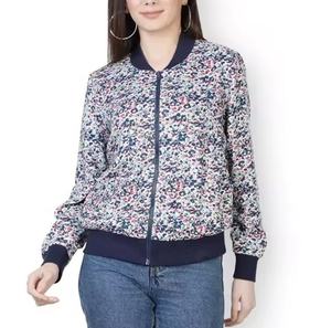 Veste d'entraînement décontractée à fermeture éclair complète pour femmes respirant polaire manches élastiques imperméable à l'eau Floral Sublimation Design arrivées en gros - Product Image 1