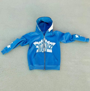 400Gsm ฮู้ดสั่งพิมพ์ลาย3D มีโลโก้สำหรับผู้ชาย3D เฟรนช์เทอร์รี่3D บ็อกซี่มีซิปปิดไหล่เฮฟวี่เวท - Product Image 2