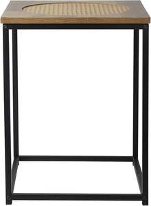 Modern <b>Industrial</b> Side <b>Table</b> Simple Metal Frame & Wood Shelf Small Space Furniture - Product Image 3