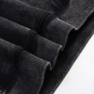 Cotton blended Top Quality Custom Acid Wash Hoodie <b>Men</b> Heavy French No String Hoodies Unisex Pullover Thermal Hoodie Cotton - Product Image 4