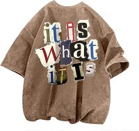 T-shirt décontracté style streetwear rappeur à l'acide pour hommes t-shirts graphiques surdimensionnés avec motif uni imprimé de lettres amusantes