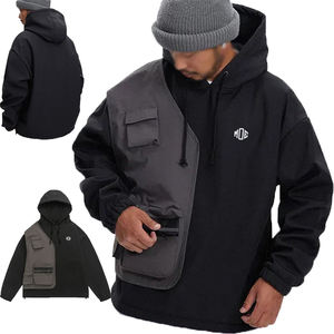 Sudadera con Capucha Multibolsillos Personalizada OEM, Estilo Urbano Hip Hop Graffiti, Sudadera Técnica para Hombre, Proveedor de Sudaderas con Logotipo Personalizado en EE. UU. - Product Image 1