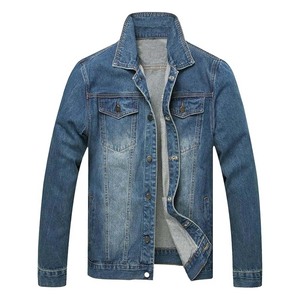 Logo personnalisé Veste en jean bleue 100% coton de haute qualité pour hommes Veste tricotée de qualité supérieure - Product Image 1
