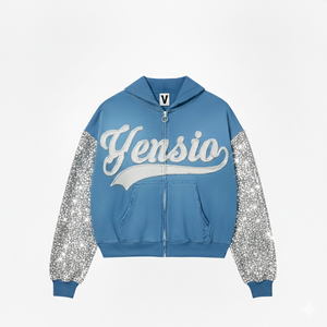 Personalización de alta calidad Unisex bordado impreso lavado ácido peso pesado Rhinestone desgastado Sun Faded Zipper-Up Hoodie - Product Image 3