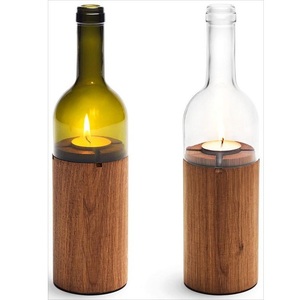 Porte-bougie en bois avec finition naturelle pour mariages, fêtes et événements - Product Image 4
