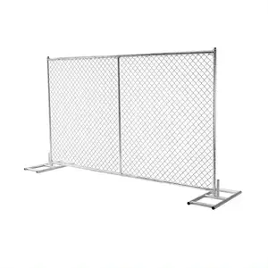 Amerika Tautan rantai galvanis 6X12 panel pagar konstruksi sementara layar Pagar murah
