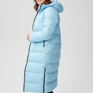 Chaqueta acolchada con cremallera de longitud larga de nuevo diseño/chaqueta acolchada de gran tamaño personalizada para mujer en blanco de algodón liso - Product Image 3