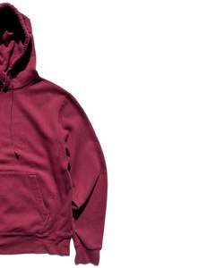 Sudadera con Capucha Unisex Color Granate, Felpa Gruesa, Estilo Holgado, Ropa Urbana, con Bolsillo Tipo Canguro, Diseño Personalizado OEM - Product Image 3