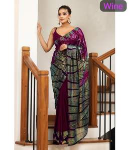 Sarees de collection ethnique en tissu Georgette de travail à séquence à la demande pour mariage et tenue de fête aux prix de gros - Product Image 6