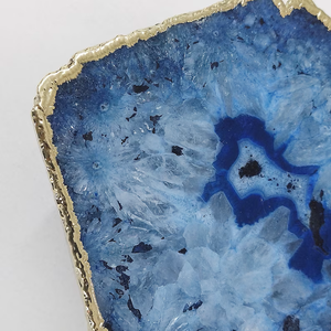 Tabla de servir de piedra de ágata blanca con chapado en oro, utensilios de cocina decorativos de corte de orgón pulido, estilo amoroso - Product Image 3