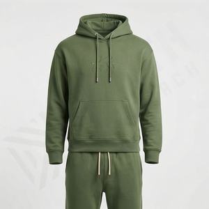 Conjunto Deportivo Premium para Hombre, de Algodón y Felpa, Estilo Holgado, para Actividades al Aire Libre, Sudadera con Hombros Caídos, Pantalones Deportivos, para Gimnasio, Fitness, Running - Product Image 1