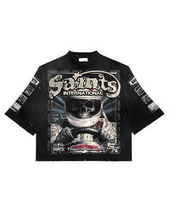 T-shirt court sur mesure coupe régulière, manches courtes oversize, imprimé graphique, homme, 100% coton, écologique, ourlet déchiré, streetwear, DTG - Product Image 6