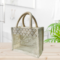 Bolsas de Yute Ecológicas al por Mayor con Asa y Ventana de PVC, Perfectas para Regalos Corporativos, Cestas de Boda y Empaques Festivos