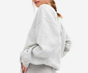 Sweat-shirt surdimensionné personnalisé 300-500 GSM 100% coton French Terry brodé style streetwear uni style décontracté hiver 2026 - Product Image 4