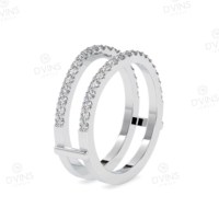 Bague de fiançailles et de mariage en platine 14K de créateur avec diamants VVS Lab Bagues en diamant élégantes pour les fêtes