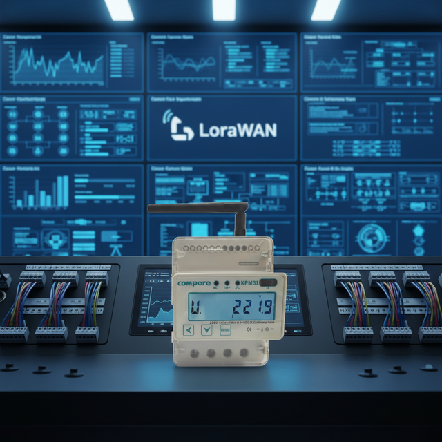 DIN RAIL Smart Prepaid Electric Sub Meters, Single Phase Lorawan Current Sensor Energy Meter