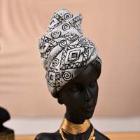 Ensemble de sculptures d'impératrices africaines faites à la main, style Art déco nordique, en résine, motif géométrique abstrait, 2 pièces pour bureau et maison