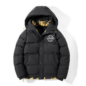 Veste bouffante en coton uni personnalisée OEM pour hommes Vêtements Manteau surdimensionné rembourré en toile Jaket - Product Image 4