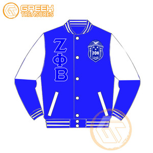 Zeta Phi Beta เสื้อแจ็กเก็ตทีมโรงเรียนสำหรับผู้หญิงผ้าซาตินปักตราตัวอักษรคุณภาพสูงระบายอากาศได้ดี - Product Image 2