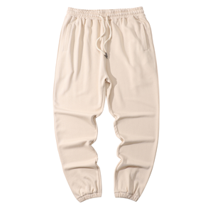 <b>Men's</b> 100% Cotton Knitted Breathable Eco-Friendly Midweight Sweatpants with Elastic Waist Plain Dyed Custom Logo - Product Image 5