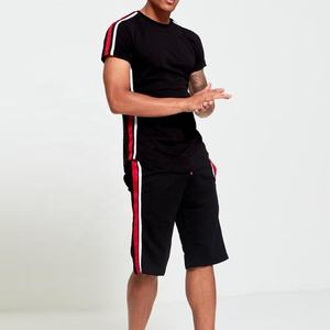 Ensemble de sport pour hommes T-shirt personnalisé et ensembles courts 100% coton Twin Dets tenue décontracté - Product Image 2