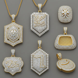 Pendentif glacé en argent sterling 925 pour diamant de laboratoire à la mode unisexe avec pendentifs en or et breloques pour hommes et femmes - Product Image 5