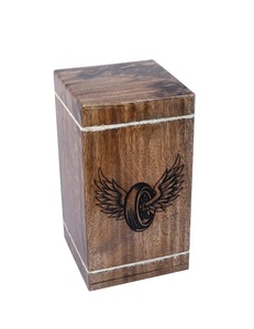 Urnes funéraires en bois de hêtre pour cendres humaines Adulte Grande urne funéraire en bois pour columbarium-(Aile d'ange-T, 250 pouces cubes) - Product Image 5