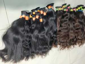 100% cheveux bruts bouclés indiens vierges non traités meilleure qualité 8A qualité en vrac naturel brun noir haut fournisseur d'extensions de cheveux humains - Product Image 5