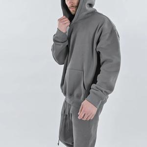 Sweat à capuche en polaire vierge surdimensionné pour hommes, logo personnalisé, broderie, vêtements de rue, saison d'hiver, impression en relief - Product Image 4