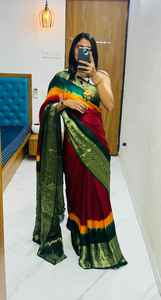 ผ้าส่าหรีผ้าฝ้ายผ้าไหมที่มีคุณภาพดีเยี่ยม - Product Image 6