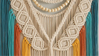 Attrape-rêves bohème en macramé moderne, tissu tissé, décoration murale carrée, art géométrique pour le salon, décoration de la maison