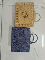 Sac à main en coton macramé fait à la main de couleur rouge pour les créateurs de mode et les magasins d'accessoires de mode pour la revente