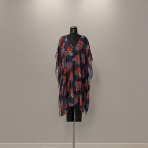 Vestido de caftán ligero con cuello en V para mujer de fabricante de la India, estampado Floral Tropical Digital, estilo Vintage, ropa de verano - Product Image 1