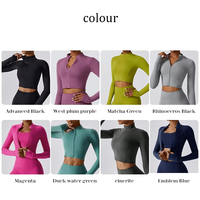 Conjunto Deportivo de Yoga de 2 Piezas para Mujer, Talla Grande, Sin Costuras, Antibacteriano, Resistente a las Arrugas, Spandex/Nailon, Color Sólido, Cintura Alta
