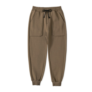 Pantalon de jogging décontracté pour homme en molleton bouclette ample, coupe droite, anti-plis, grande taille, respirant, imperméable, uni - Product Image 2