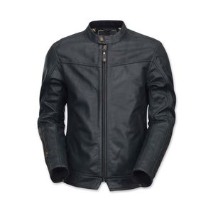 2024 <b>Men's</b> High Quality Real Leather <b>Biker</b> <b>Jacket</b> Breathable Zipper Quilted Black Lining OEM High Street Pocket Coated Fabric - Product Image 1