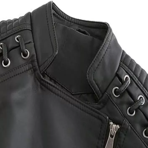 เสื้อแจ็คเก็ตหนังผู้หญิงยอดนิยม สไตล์โค้ท ปรับได้ มีซิปด้านหน้า อุ่นและนุ่ม แฟชั่นทันสมัย - Product Image 4