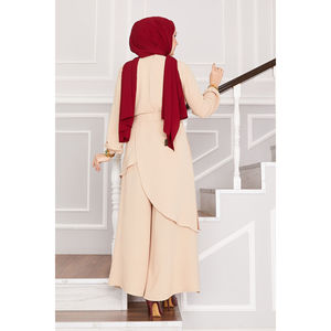 Ensemble hijab décontracté deux pièces en vison, coupe ample, en tissu crêpe et à motif imprimé - Product Image 5