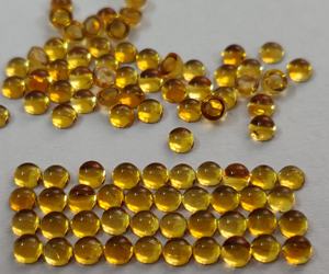 Cabochon rond en citrine naturelle de 4mm à dos plat-Cabochon rond en citrine lâche de qualité supérieure - Product Image 1