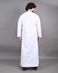 Jubba Blanca Elegante al por Mayor, Jubah de Color Sólido para Hombre, Thobe Musulmán Árabe Al Haramain, Dubai, Oriente Medio - Product Image 2